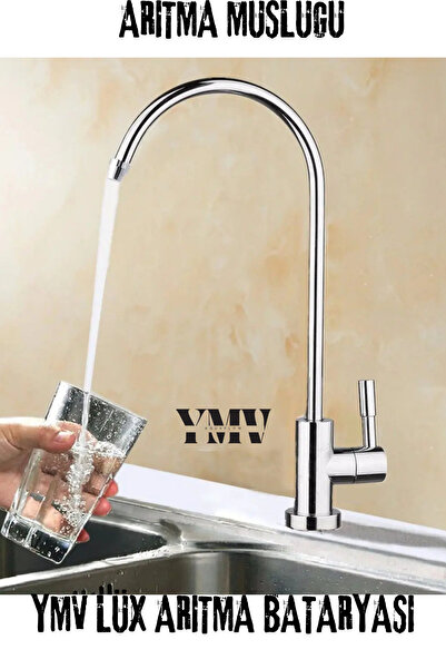 YMV Paslanmaz Krom Lüks Arıtma Bataryası Arıtma Musluğu Temiz Su Batarya Arıt...