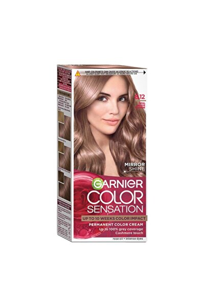 Garnier Set 3 x Color Sensation Permanent Hair Dye 8.12 Light Ash Blonde Iridescent 112 ml