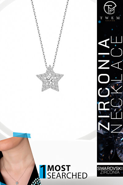 Swaroski Zirconia Taşlı Yıldız Tektaş Kolye | Yıldız Yağmuru