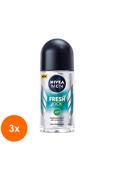 Nivea Men Set 3 x Deodorant Roll-on Fresh Kick, 50 ml