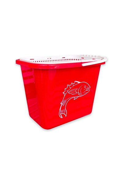 Fishack Balıkçı Kovası - 15 lt - - Süzgeçli - Kırmızı (Kod 179)