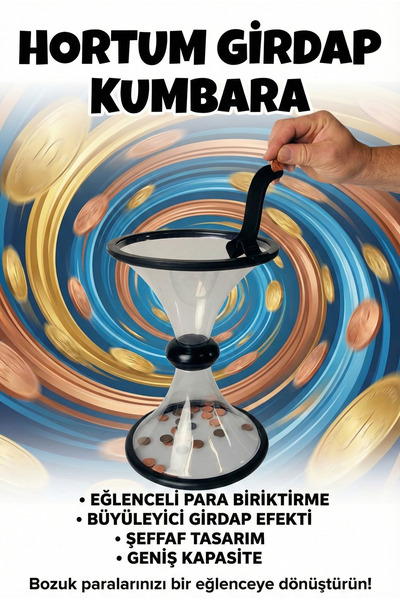 CALIBURN Hortum Girdap Kumbara: Eğlenceli ve Büyüleyici Dönen Para Biriktirme...