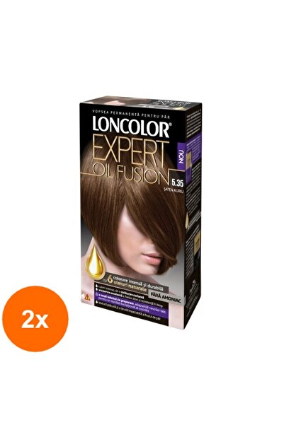 Loncolor Expert Set of 2 x Permanent Hair Dye Without Ammonia Oil Fusion 5.35...