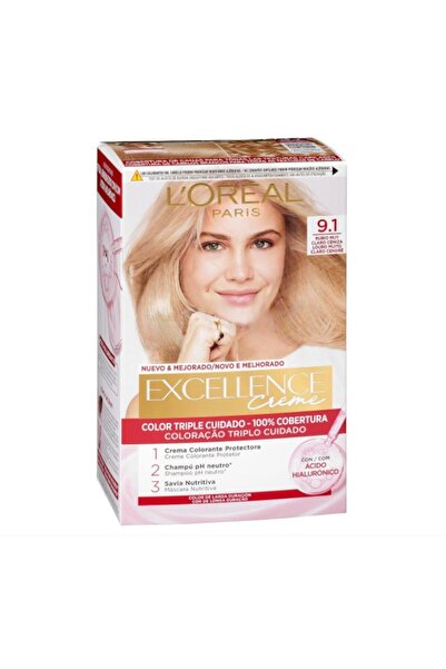 L'Oreal Paris Set 2 x Par Excellence Creme Hair Dye 9.1 Very Light Ash Blonde 192 ml