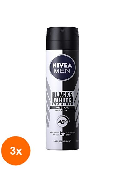 Nivea Men Set 3 x Deodorant Spray Men Invisible Black & White Power Nivea Deo...