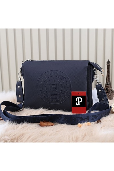 JP POLO حقيبة كتف نسائية من الجلد النباتي مكونة من 3 أقسام