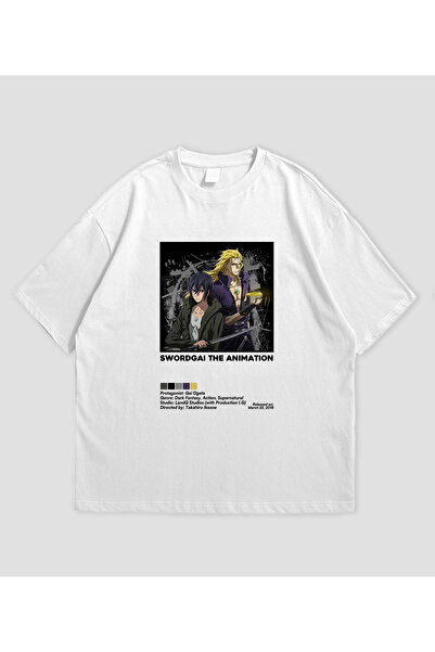 SVART WEAR Swordgai the Animation Anime cu imprimeu supradimensionat Unisex t...