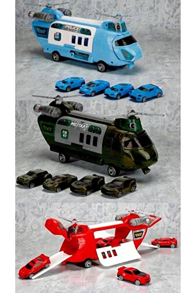 A-T AYZE-TRENDY POLİS AMBULANS ASKER TAŞIYICI HELİKOPTER GARAJ SET 47828