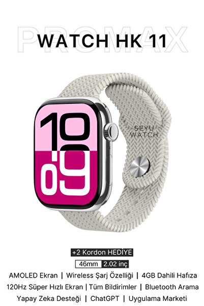 ozbience Amoled Akıllı Saat, iPhone ve Android Uyumlu, Çok Fonksiyonlu Smart ...