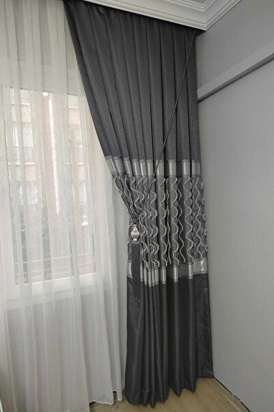 Ta-Ha Perde ve Halı KOYU GRİ RENK SIK PİLE PANO FON PERDE, 1-3 SIK PİLE PİRAM...