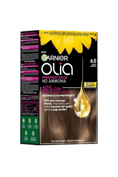 Garnier Set 2 x Permanent Hair Color Without Ammonia, 6.0 Light Satin, Olia, 112 ml