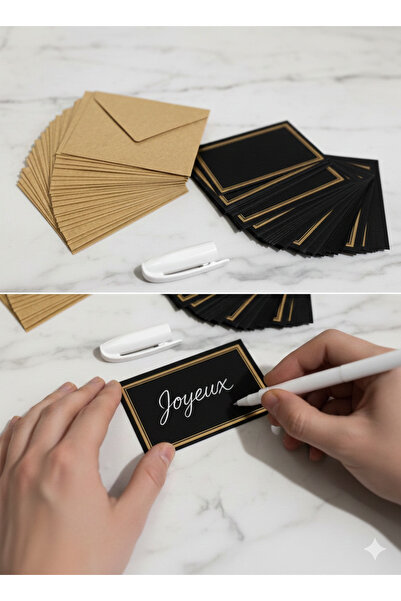 balal 50'li Set: Kişisel Not ve Hediye Kartı Seti (50 Kart + 50 Zarf + 1 Kale...