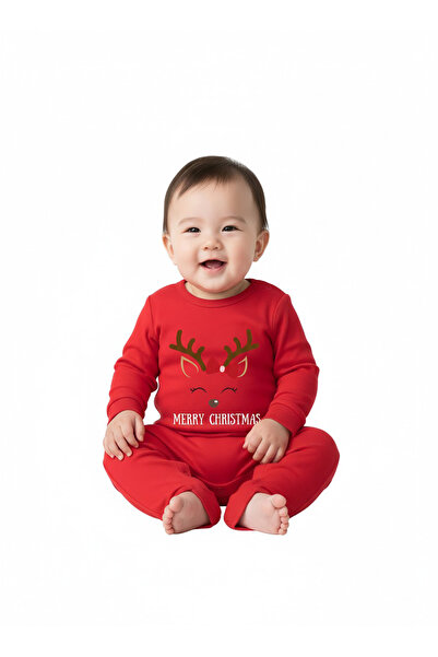 Babyqlo Reindeer Merry Christmas Red Baby Romper