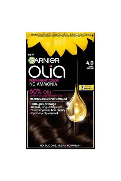 Garnier Set 2 x Permanent Hair Color Without Ammonia, 4.0 Medium Satin, Olia, 112 ml