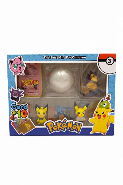 OEM Pokemon Pocket Monsters Figurine Set + Surprise Egg + 10 Cards – 27x20 cm
