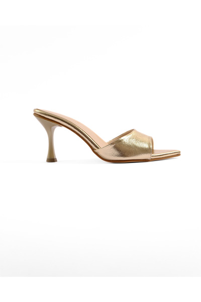 palatti shoes Lidora Sivri Burun İnce Topuk Kadın Terlik
