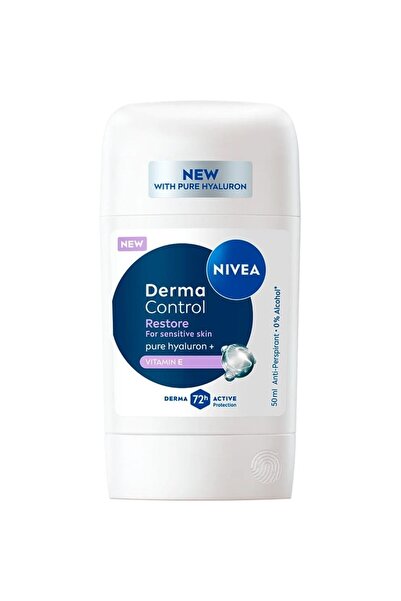 NIVEA Set of 3 x Antiperspirant Stick Women, Derma Control Restore, 72 h, 50 ml