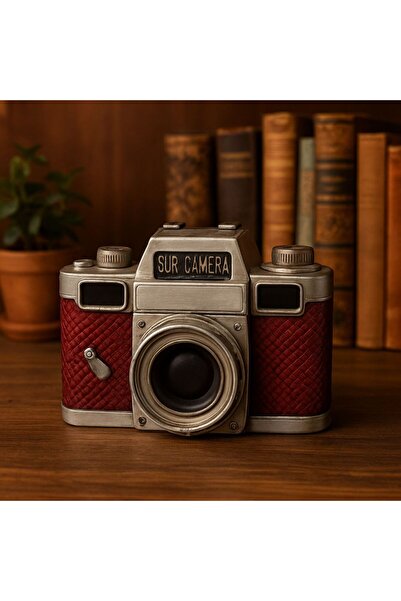 VALENZA STORE Dekoratif Metal Fotoğraf Makinesi Obje Biblo Vintage Hediyelik