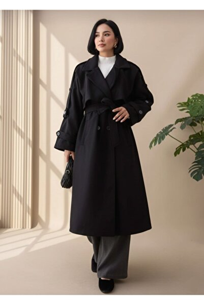 Lovely butik Trenci oversize cu curea lungă, detaliu de tip trench