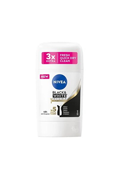 NIVEA Set of 3 x Deodorant Stick for Women, Black&White Silky Smooth 50 ml