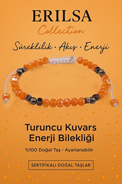 Erilsa Certified Continuity Flow Energy Bracelet – Orange Quartz and Terahert...
