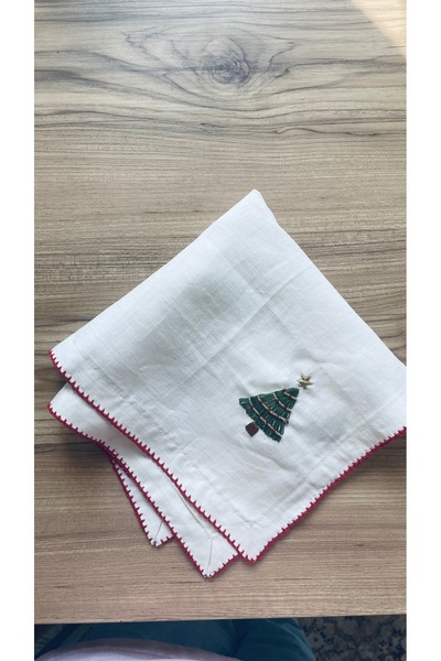 Tasarım New Year's Embroidered Linen Napkin