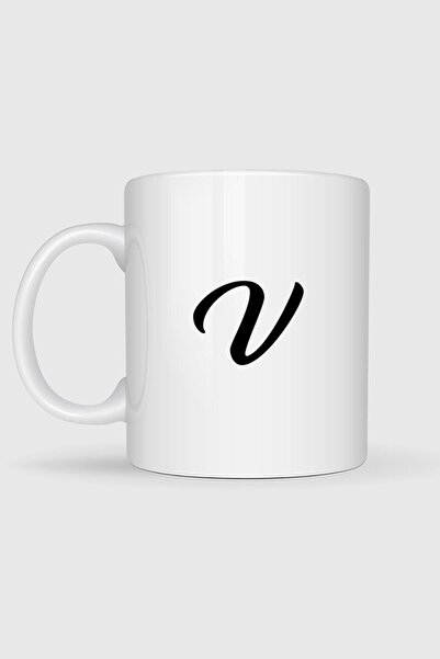 Bahriyeli Collection Letter V Printed Mug