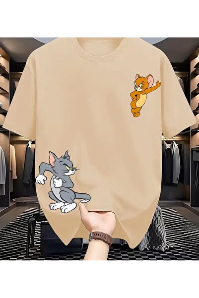 oneagılyazı Tom & Jerry Cartoon Printed T-Shirt