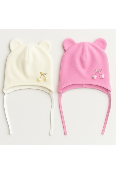 greenmoss Fleece on the Outside, 100% Cotton on the Inside, 2-Pack Baby Beanie