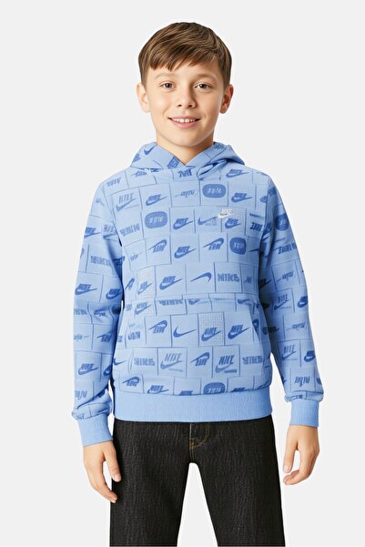 Nike Kids Boy Sportswear Fit Embroidered Logo Hoodie, Multicolor