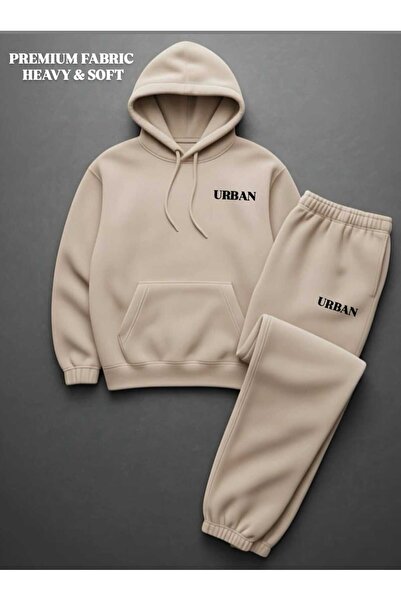 woonkey Urban Premium Unisex Tracksuit Set – Heavy & Soft Fabric, Soft Textured Oversized Hoodie + Jogger