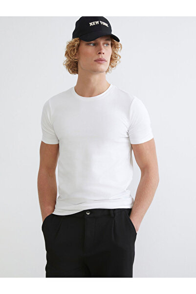 LC Waikiki Rmz Gi̇yi̇m Farkiyla Zero Roba Collar Combed Cotton Men's T-Shirt