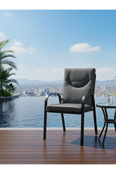 Bec4 كرسي حديقة بتصميم أنيق ومقعد مبطن فاخر