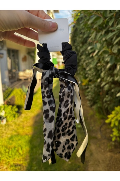 winingo 2Y Shop Leopar Fularlı Lastikli Toka