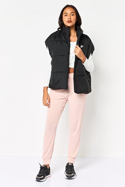 Nike Women Therma Fit Sleeveless Embroidered Logo Vest Jacket, Black