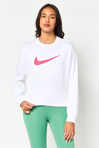 Nike Women Sportswear Fit Long Sleeve Outdoor Sweatshirt, White
