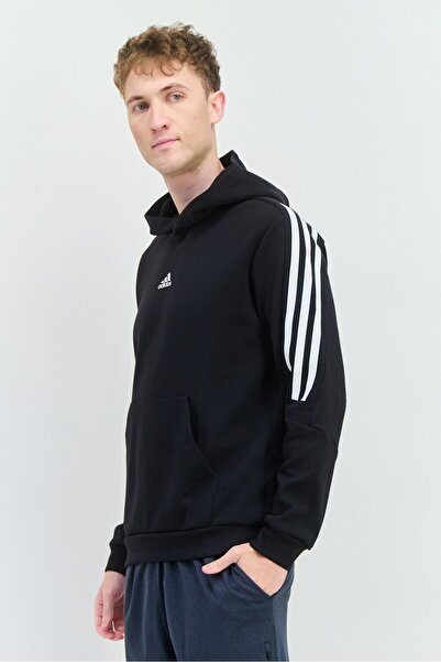 adidas Men Sportswear Fit Long Sleeves Outdoor Hooded Sweatshirt, Black