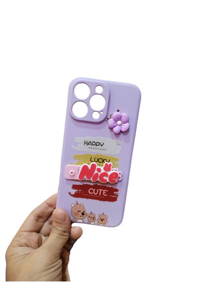 PAST WORLD Cute women's case for iPhone 16 Pro Max with a 3D flower design – stylish and summery protection