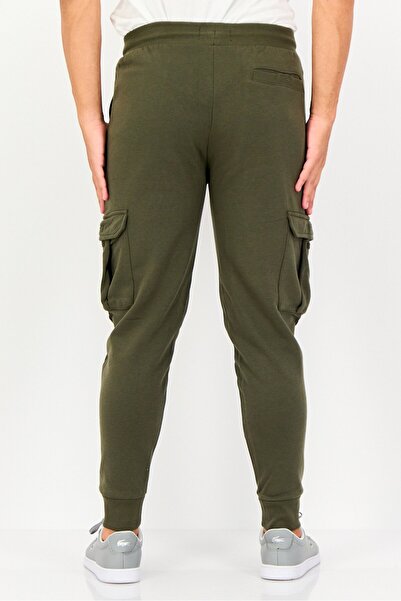 Threadbare Men Regular Fit Brand Logo Cargo Pants, Olive