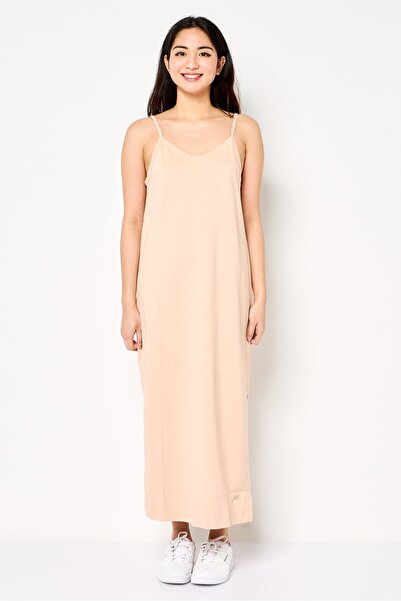 Nike Women Embroidered Logo Outdoor Midi Dress, Beige