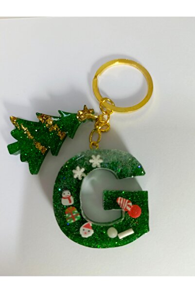 demirbasavm New Year Special Handmade Letter g Epoxy Keychain (All Letters Available)