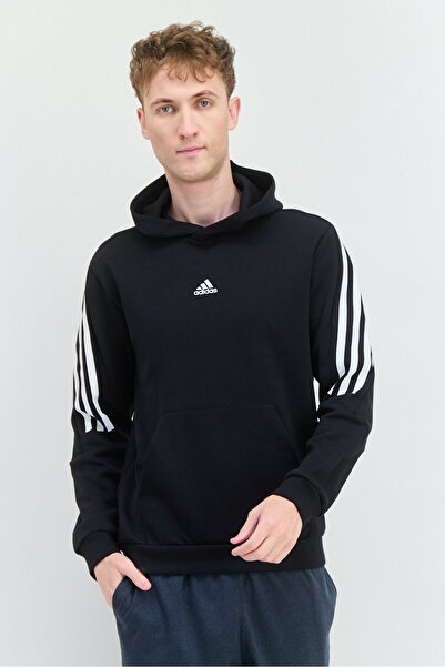 adidas Men Sportswear Fit Long Sleeves Outdoor Hooded Sweatshirt, Black