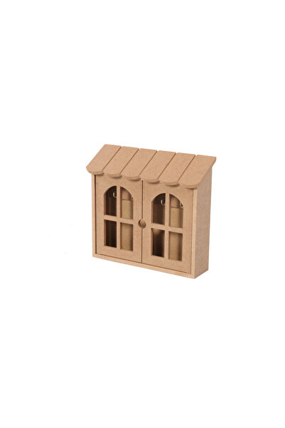 Eymen Hobi Ahşap Anahtarlık Dolabı 27x24x8 cm – Çift Kapaklı MDF Askılı Duvar...