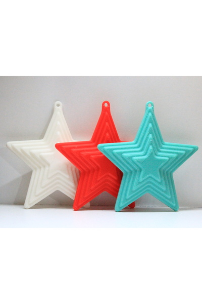 3DMakineSepeti زينة عيد الميلاد ثلاثية الأبعاد على شكل نجمة مكونة من 6 قطع. م...