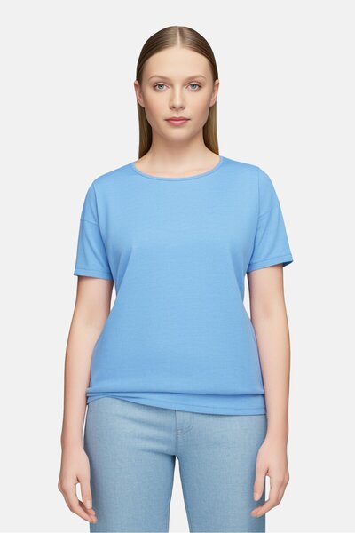 Nike Women Plus Size Short Sleeve Training T-Shirt, Light Blue