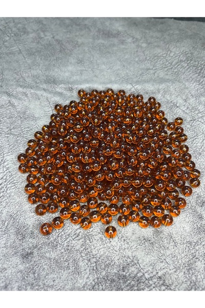 Mos Tespih 10 Gram 15 Adet Bal Rengi Cam Boncuk 8mm Takı Boncuğu