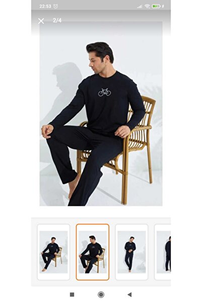 LİLA PİJAMA Good Quality Cotton Combed Single Jersey Men's Long Sleeve Pajama Set