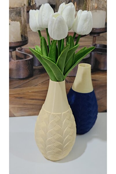 END Design Decorative Vase with Knitted Pattern – 2 Colors, 20cm High Modern Design