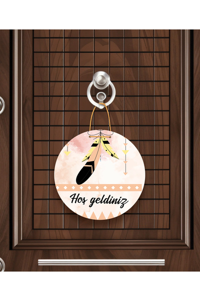 M&H Quality Ornament pentru ușă din MDF cu inscripția: „Ați adus fericire în ...