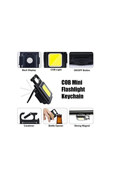 OEM 800 Lumens LED Flashlight, 3 Light Modes, USB-C Rechargeable, 180° Holder, Magnet and Can Opener